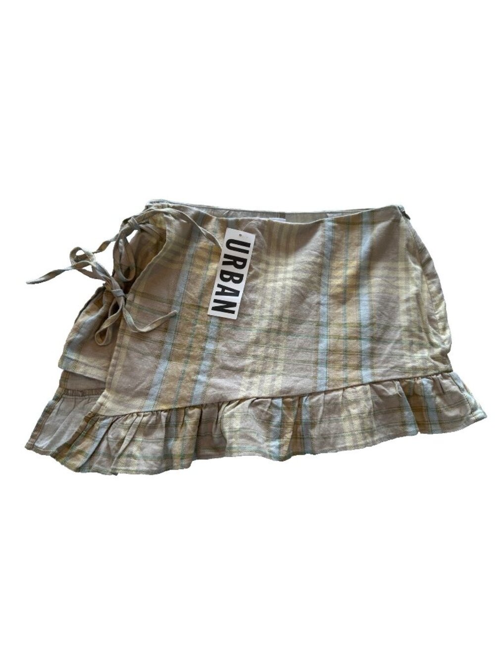 Urban Outfitters XS Kimchi Blue Linen Blend Plaid Mini Skort Preppy Academia